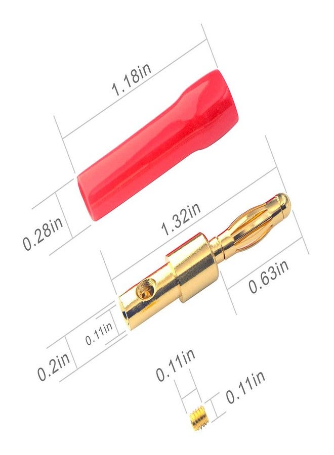 VCELINK 4mm Speaker Banana Plugs-Open Screw Type, Insulated 24K Gold Plated Speaker Wire Banana Plugs Connectors (5 Pairs(10 pcs)) - Image 3